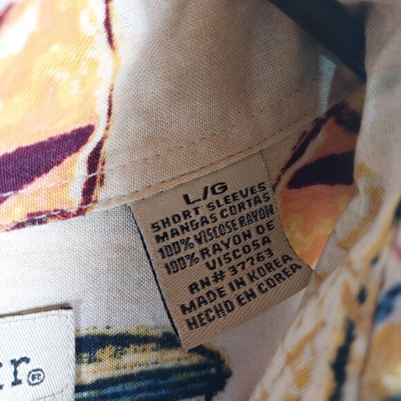 Vintage Munsingwear Rayon Aloha Shirt Men’s L Short Sleeve Button Front Car Trop - Picture 6 of 8